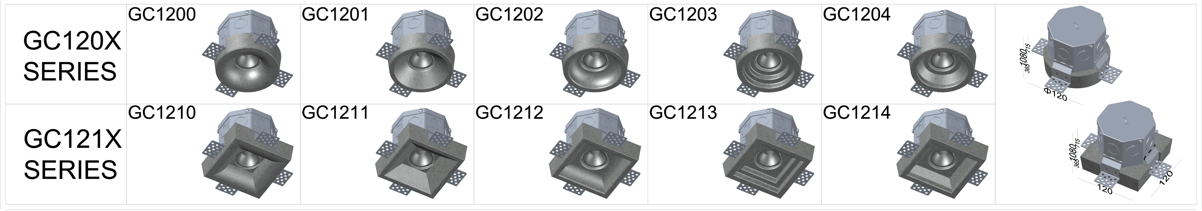 One Bulb Luminaires - GC120X & GC121X Series   2